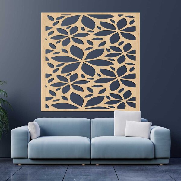 Drevený kvetinový obraz štvorec | BOTANICA: HDF - Javor 30 cm 4560-102276 HDF0281