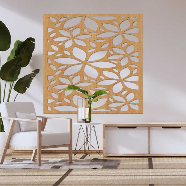Drevený kvetinový obraz štvorec | BOTANICA: HDF - Javor 30 cm 4560-102276 HDF0281