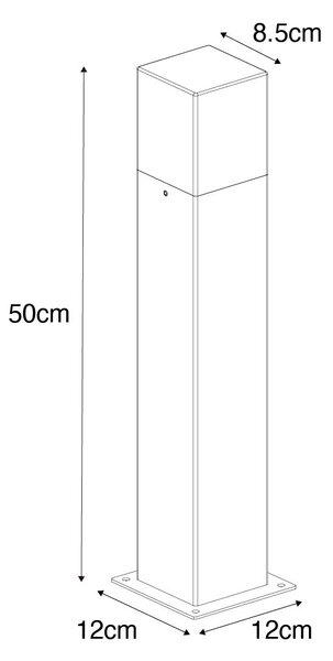 Vonkajšia lampa 50 cm sivá so zemným hrotmi a káblovou objímkou - Denmark