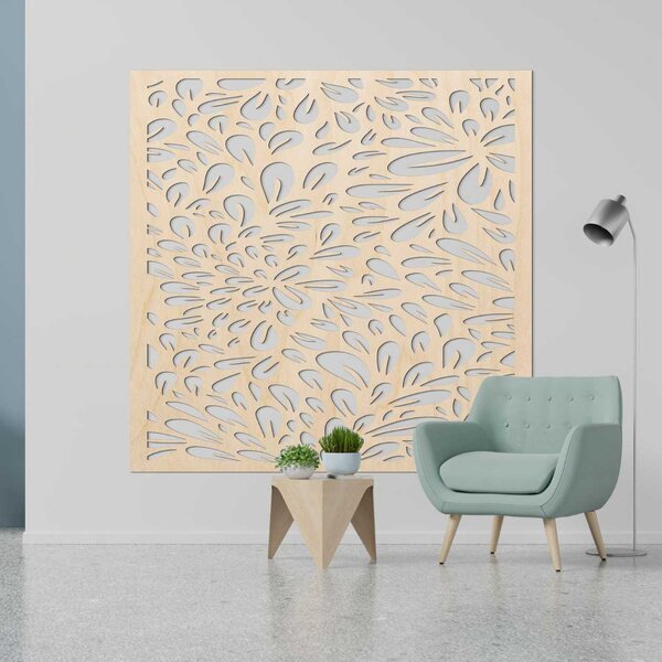Kvetinový drevený panel na stenu | KROKO: Preglejka Topoľ - Zlatá 30 cm 4573-103394 PR0285