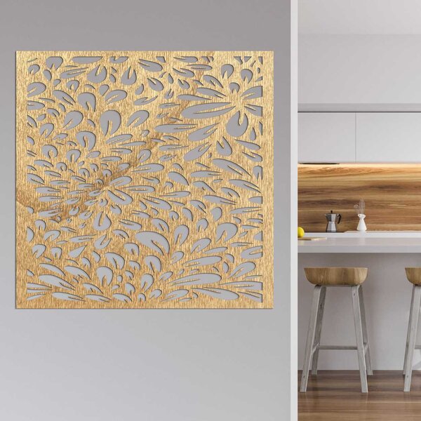 Kvetinový drevený panel na stenu | KROKO: Preglejka Topoľ - Zlatá 30 cm 4573-103394 PR0285
