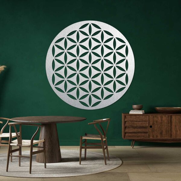 Kvet života drevená dekorácia - MILERIO: Preglejka Topoľ - Čierna 120 cm 4576-103582 PR0169
