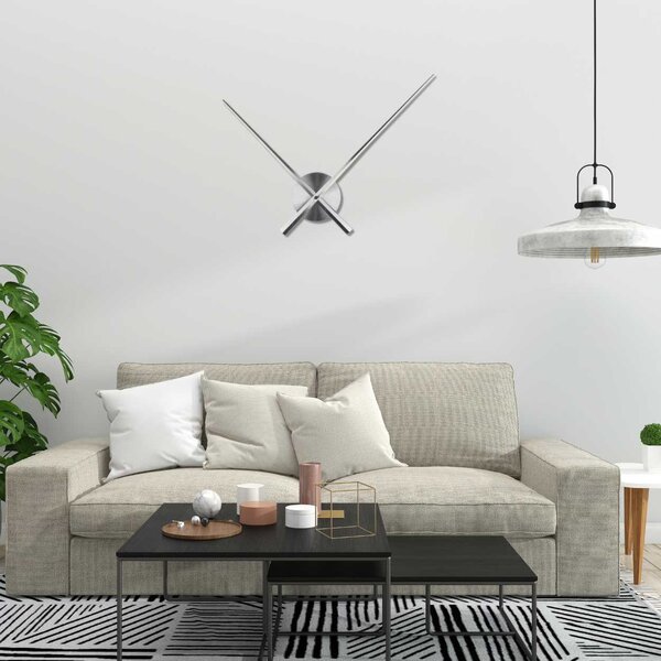Moderné dizajnové nástenné hodiny - PORIA: Farba čierna RAL 9005 S 4582-103977 CLOCK-HANDS-LARGE-METAL