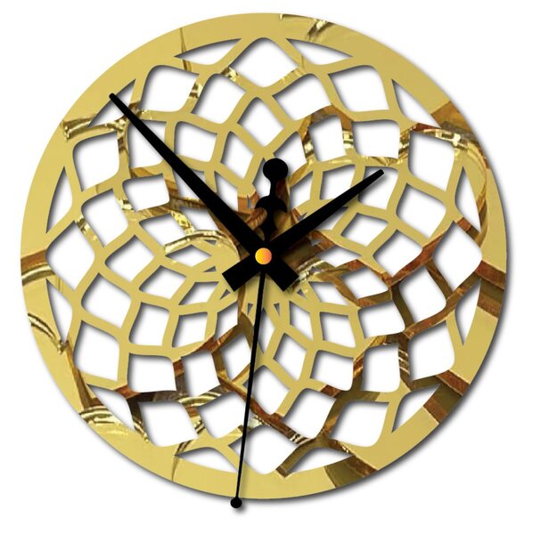 Moderné geometrické nástenné hodiny – SAMBO: Čierna Ral 9005 Čierne ručičky 30 cm 4588-105546 X0093