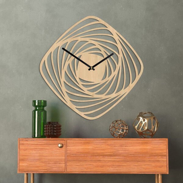 Moderné drevené nástenné hodiny | SPIRAL: HDF - Javor Strieborné ručičky 20 cm 4593-114678 HDF0352
