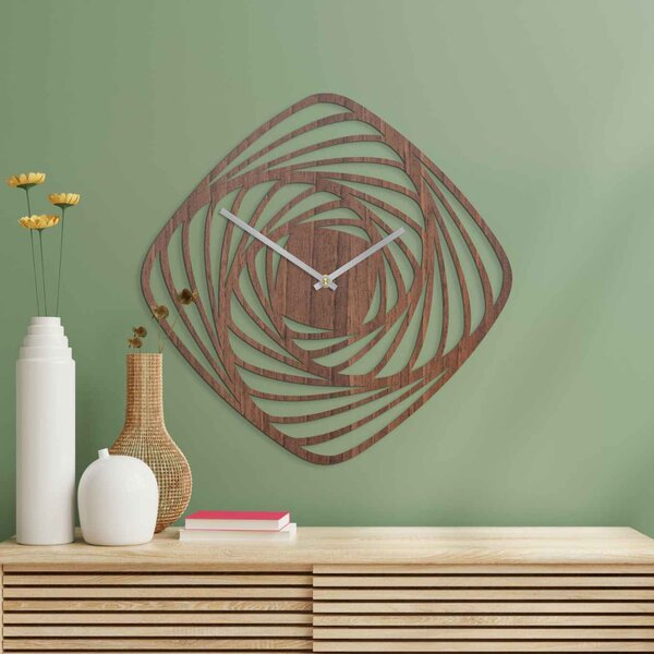 Moderné drevené nástenné hodiny | SPIRAL: HDF - Javor Strieborné ručičky 20 cm 4593-114678 HDF0352