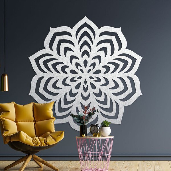 Dekorácia na stenu mandala motív rozkvitnutého kvetu - NIOS: Preglejka Topoľ - bez povrchovej úpravy 30 cm 4592-105823 PR0558
