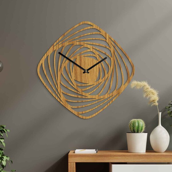 Moderné drevené nástenné hodiny | SPIRAL: HDF - Javor Strieborné ručičky 20 cm 4593-114678 HDF0352