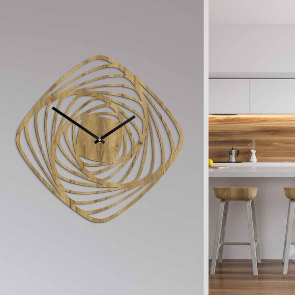 Moderné drevené nástenné hodiny | SPIRAL: HDF - Javor Strieborné ručičky 20 cm 4593-114678 HDF0352