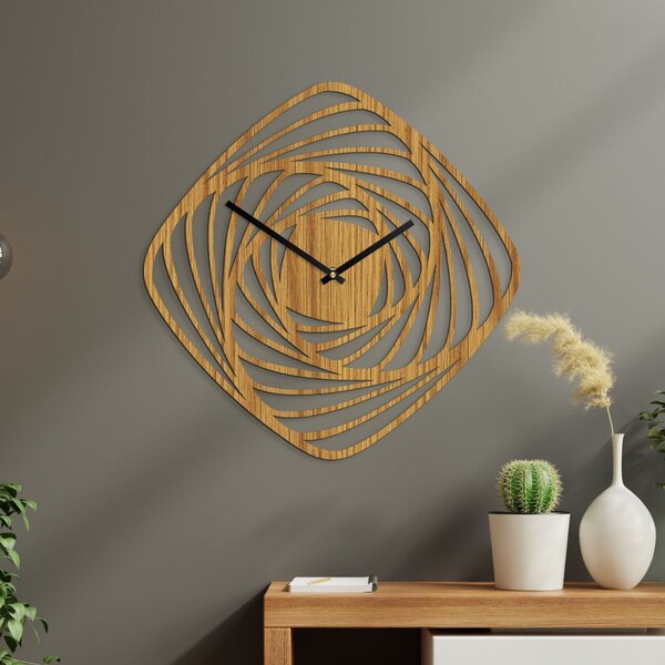 Moderné drevené nástenné hodiny | SPIRAL: HDF - Javor Strieborné ručičky 20 cm 4593-114678 HDF0352