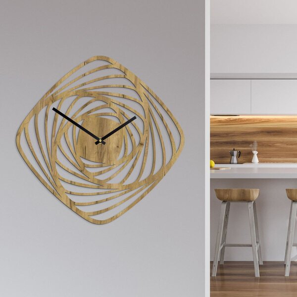 Moderné drevené nástenné hodiny | SPIRAL: HDF - Javor Strieborné ručičky 20 cm 4593-114678 HDF0352