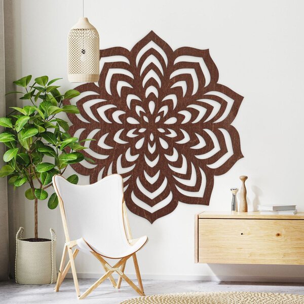 Dekorácia na stenu mandala motív rozkvitnutého kvetu - NIOS: Preglejka Topoľ - bez povrchovej úpravy 30 cm 4592-105823 PR0558