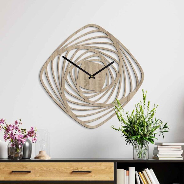 Moderné drevené nástenné hodiny | SPIRAL: HDF - Javor Strieborné ručičky 20 cm 4593-114678 HDF0352