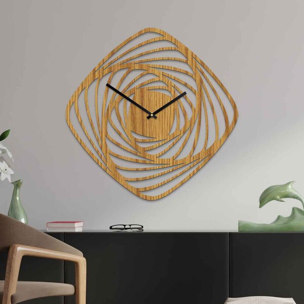 Moderné drevené nástenné hodiny | SPIRAL: HDF - Javor Strieborné ručičky 20 cm 4593-114678 HDF0352