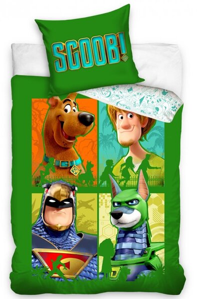 Detské obliečky Scooby Doo Zelená štvorka 140x200/70x90 cm