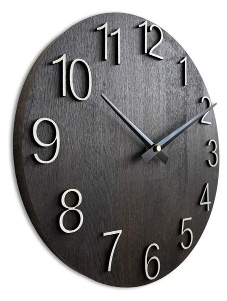 Dekoračné nástenné hodiny z dreva | LOKJO: HDF - Biela 30 cm 4607-107498 MAS016-OSMO-3169-heads-black