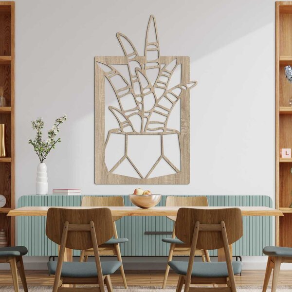 Drevený obraz na stenu sukulent - DUIO: HDF - Javor 40 x 23 cm 4604-107397 HDF0402-B