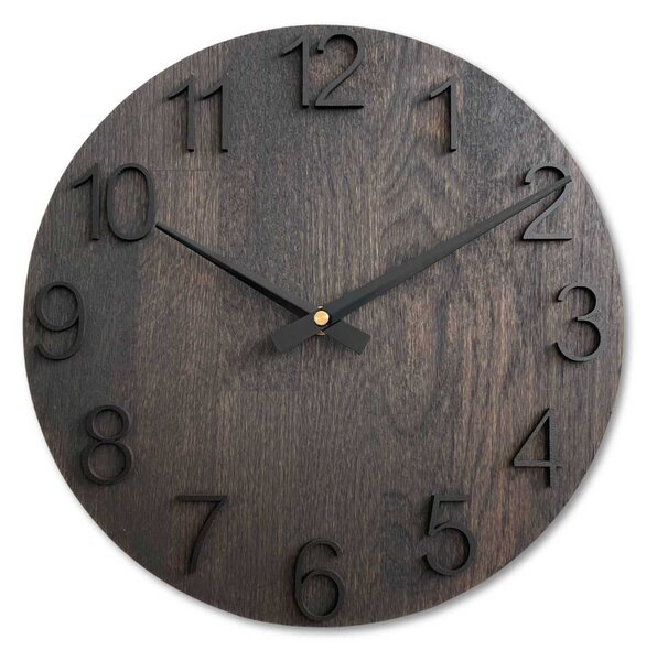 Dekoračné nástenné hodiny z dreva | LOKJO: HDF - Biela 30 cm 4607-107498 MAS016-OSMO-3169-heads-black