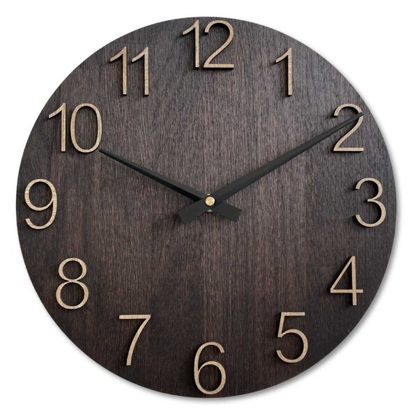 Dekoračné nástenné hodiny z dreva | LOKJO: HDF - Biela 30 cm 4607-107498 MAS016-OSMO-3169-heads-black