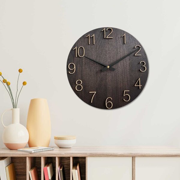 Dekoračné nástenné hodiny z dreva | LOKJO: HDF - Biela 30 cm 4607-107498 MAS016-OSMO-3169-heads-black