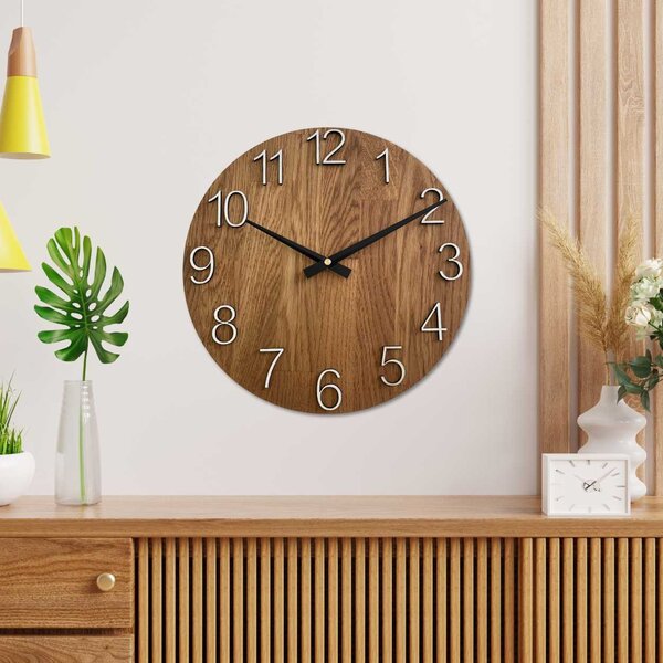 Moderné nástenné hodiny z dreva | ERDENRI: HDF - Biela 30 cm 4611-107529 MAS016-OSMO-3072-heads-black