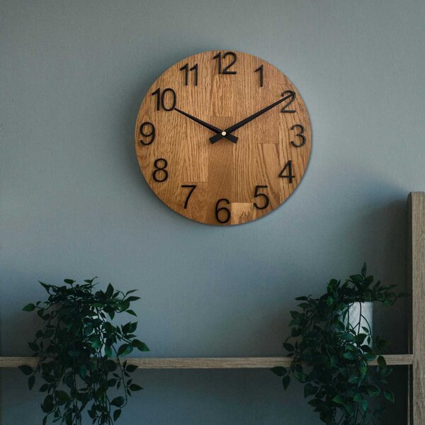Moderné nástenné hodiny z dreva | ERDENRI: HDF - Biela 30 cm 4611-107529 MAS016-OSMO-3072-heads-black