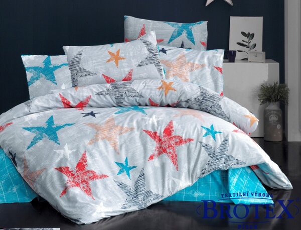 Brotex bavlnená obliečka Color Stars 240x220/2x70x90 cm