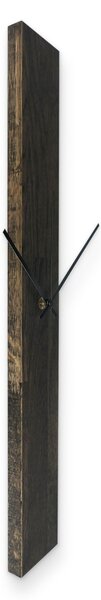 Elegantné nástenné hodiny z tmavého masívneho dreva dub - DARKA: Strieborné ručičky 60x8cm (23.6x3.15in) 4612-107541 MAS019-OSMO-3169-SILVER-60x8