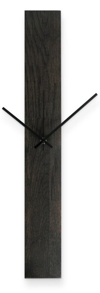 Elegantné nástenné hodiny z tmavého masívneho dreva dub - DARKA: Strieborné ručičky 60x8cm (23.6x3.15in) 4612-107541 MAS019-OSMO-3169-SILVER-60x8