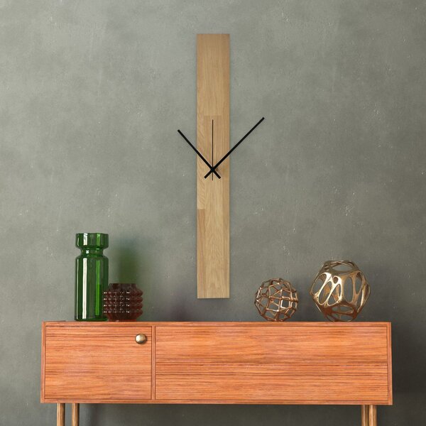 Drevené nástenné hodiny z masívu – moderný minimalistický dizajn - OSMAN: Čierne ručičky 60x8cm (23.6x3.15in) 4614-107552 MAS019-OSMO-3041