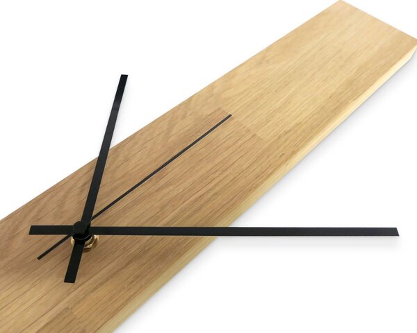 Drevené nástenné hodiny z masívu – moderný minimalistický dizajn - OSMAN: Čierne ručičky 60x8cm (23.6x3.15in) 4614-107552 MAS019-OSMO-3041