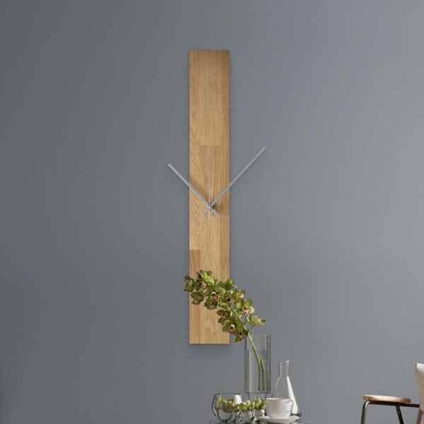 Drevené nástenné hodiny z masívu – moderný minimalistický dizajn - OSMAN: Čierne ručičky 60x8cm (23.6x3.15in) 4614-107552 MAS019-OSMO-3041