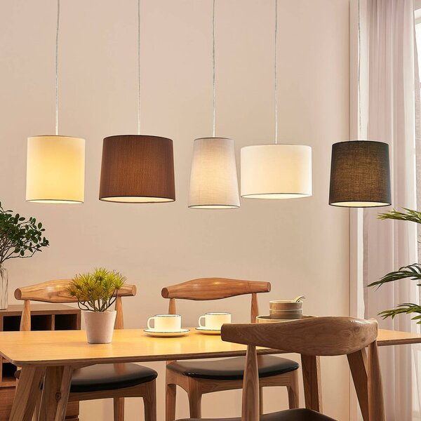 Textilná závesná lampa Hermina 5-plameňové, Hnedá / hrdzavá, Obývacia izba / jedáleň, Textil / látka / hodváb, Štýl mladých, Závesné svietidlo