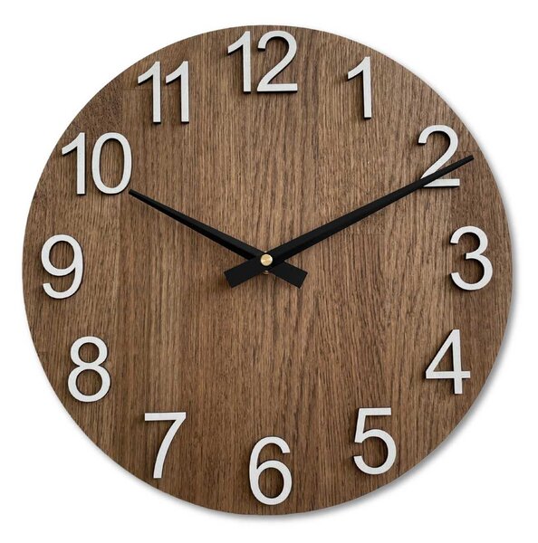 Elegantné drevené hodiny do obývačky | TORGGENT: HDF - Biela 30 cm 4622-107681 MAS017-3073-black-hands