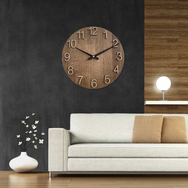 Elegantné drevené hodiny do obývačky | TORGGENT: HDF - Biela 30 cm 4622-107681 MAS017-3073-black-hands