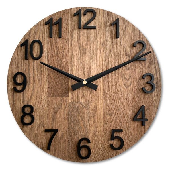 Elegantné drevené hodiny do obývačky | TORGGENT: HDF - Biela 30 cm 4622-107681 MAS017-3073-black-hands