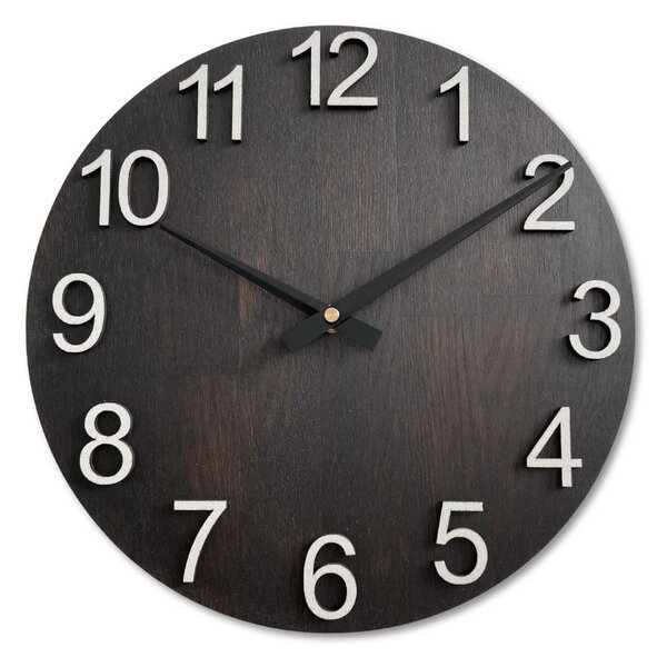 Dizajnové nástenné hodiny z masívneho dreva - GAKOU: HDF - Biela 30 cm 4624-107699 MAS017-3169-hands/black