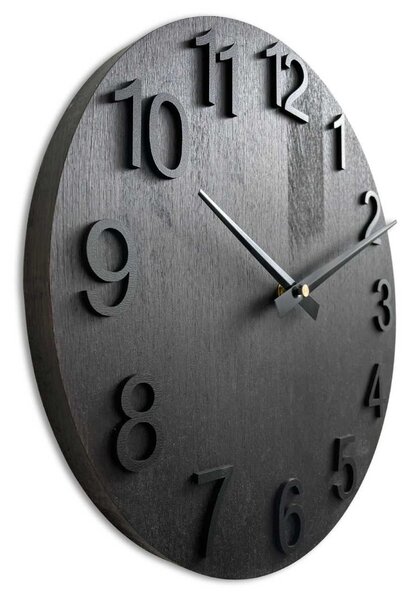 Dizajnové nástenné hodiny z masívneho dreva - GAKOU: HDF - Biela 30 cm 4624-107699 MAS017-3169-hands/black