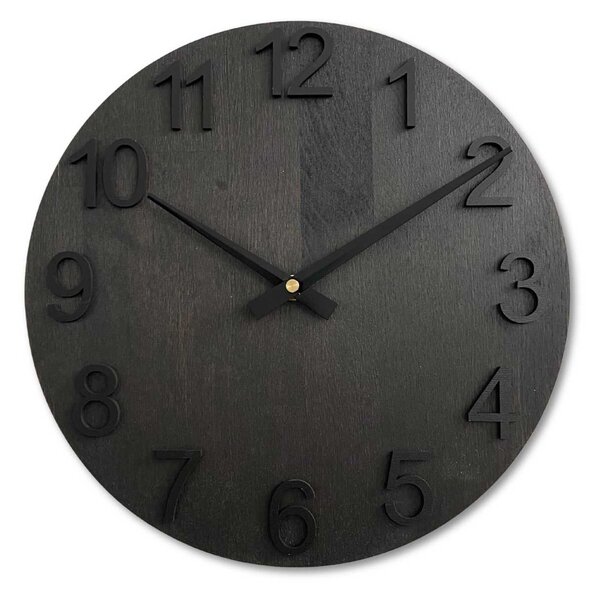 Dizajnové nástenné hodiny z masívneho dreva - GAKOU: HDF - Biela 30 cm 4624-107699 MAS017-3169-hands/black