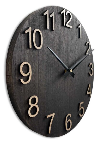 Dizajnové nástenné hodiny z masívneho dreva - GAKOU: HDF - Biela 30 cm 4624-107699 MAS017-3169-hands/black