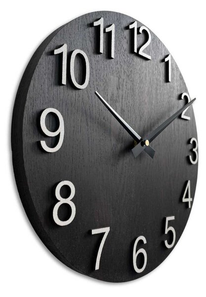 Dizajnové nástenné hodiny z masívneho dreva - GAKOU: HDF - Biela 30 cm 4624-107699 MAS017-3169-hands/black