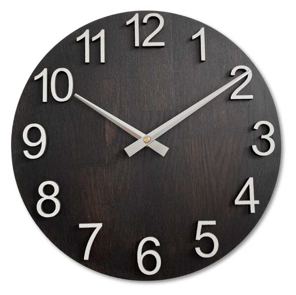 Drevené hodiny na stenu 30, 40, 50 cm: HDF - Biela 30 cm 4625-107708 MAS017-3169-hands/silver