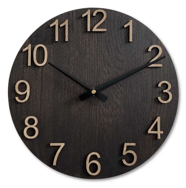 Dizajnové nástenné hodiny z masívneho dreva - GAKOU: HDF - Biela 30 cm 4624-107699 MAS017-3169-hands/black