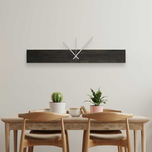 Štýlové hodiny z masívneho dreva | KTGHIT: Farba strieborná 60x8cm (23.6x3.15in) 4629-107875 MAS020-3169-SILVER-60x8