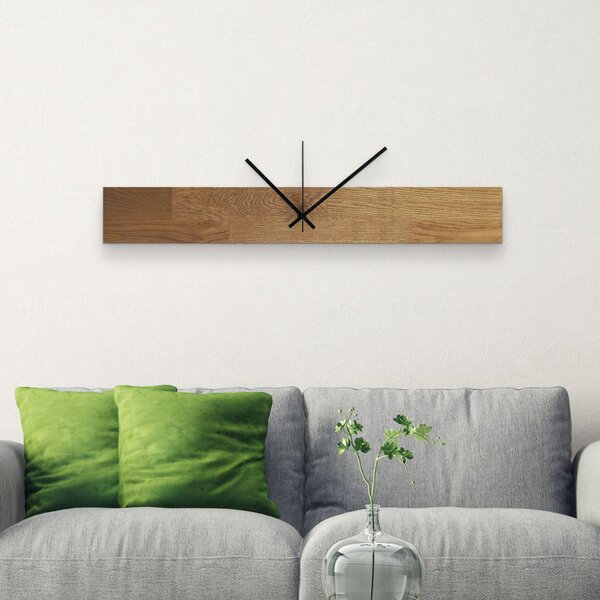 Nástenné hodiny do moderného interiéru | AIHO: Farba čierna RAL 9005 60x8cm (23.6x3.15in) 4631-107891 MAS020-3072-BLACK-60x8