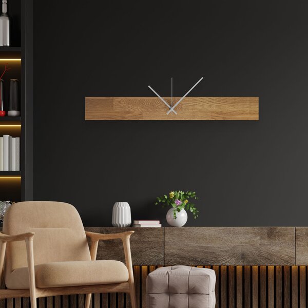 Nástenné hodiny do moderného interiéru | AIHO: Farba čierna RAL 9005 60x8cm (23.6x3.15in) 4631-107891 MAS020-3072-BLACK-60x8