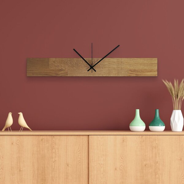 Nástenné hodiny do moderného interiéru | AIHO: Farba čierna RAL 9005 60x8cm (23.6x3.15in) 4631-107891 MAS020-3072-BLACK-60x8