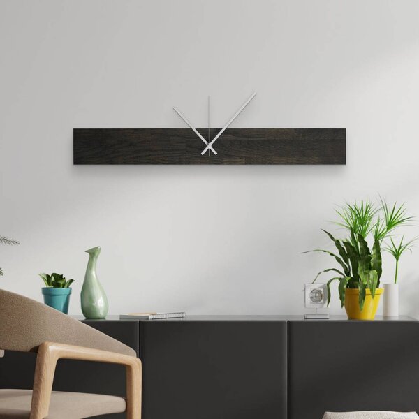 Štýlové hodiny z masívneho dreva | KTGHIT: Farba strieborná 60x8cm (23.6x3.15in) 4629-107875 MAS020-3169-SILVER-60x8