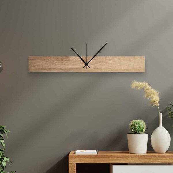 Škandinávske dubové hodiny, moderná dekorácia | QOGOP: Farba strieborná 60x8cm (23.6x3.15in) 4628-107871 MAS020-3041-SILVER-60x8cm