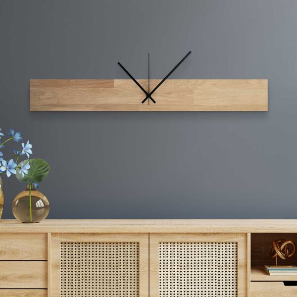 Škandinávske dubové hodiny, moderná dekorácia | QOGOP: Farba strieborná 60x8cm (23.6x3.15in) 4628-107871 MAS020-3041-SILVER-60x8cm